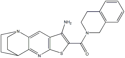 [5-amino-7-thia-1,9-diazatetracyclo[9.2.2.0~2,10~.0~4,8~]pentadeca-2,4(8),5,9-tetraen-6-yl][3,4-dihydro-2(1H)-isoquinolinyl]methanone Struktur