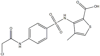 3-[({4-[(2-chloroacetyl)amino]phenyl}sulfonyl)amino]-4-methylthiophene-2-ca rboxylic acid,,结构式