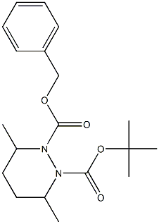 1-benzyl 2-(tert-butyl) 3,6-dimethyltetrahydro-1,2-pyridazinedicarboxylate 化学構造式