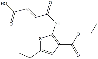 4-{[3-(ethoxycarbonyl)-5-ethyl-2-thienyl]amino}-4-oxobut-2-enoic acid 化学構造式