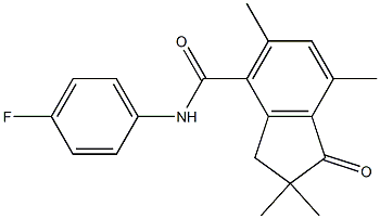 N4-(4-fluorophenyl)-2,2,5,7-tetramethyl-1-oxoindane-4-carboxamide Struktur