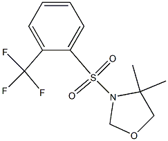 4,4-dimethyl-3-{[2-(trifluoromethyl)phenyl]sulfonyl}-1,3-oxazolane,,结构式