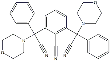 2,6-bis[cyano(morpholino)phenylmethyl]benzenecarbonitrile Struktur