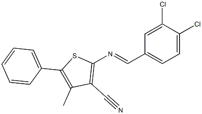 2-[(3,4-dichlorobenzylidene)amino]-4-methyl-5-phenylthiophene-3-carbonitrile Struktur