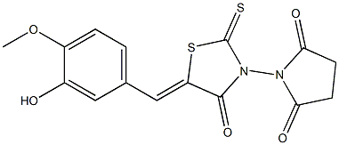 1-{5-[(Z)-(3-hydroxy-4-methoxyphenyl)methylidene]-4-oxo-2-thioxo-1,3-thiazolan-3-yl}dihydro-1H-pyrrole-2,5-dione