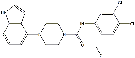 N-(3,4-dichlorophenyl)-4-(1H-indol-4-yl)tetrahydropyrazine-1(2H)-carboxamide hydrochloride Structure