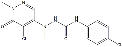 N1-(4-chlorophenyl)-2-(5-chloro-1-methyl-6-oxo-1,6-dihydropyridazin-4-yl)-2-methylhydrazine-1-carboxamide 化学構造式