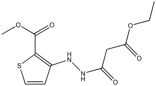 methyl 3-[2-(3-ethoxy-3-oxopropanoyl)hydrazino]thiophene-2-carboxylate,,结构式
