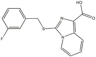 3-[(3-fluorobenzyl)thio]imidazo[1,5-a]pyridine-1-carboxylic acid 化学構造式