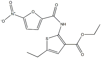 ethyl 5-ethyl-2-{[(5-nitro-2-furyl)carbonyl]amino}thiophene-3-carboxylate Structure