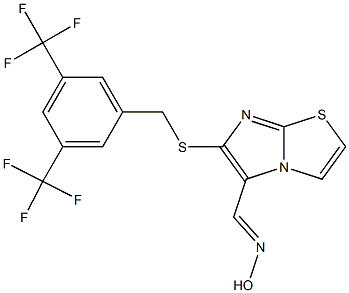 6-{[3,5-bis(trifluoromethyl)benzyl]sulfanyl}imidazo[2,1-b][1,3]thiazole-5-carbaldehyde oxime Structure