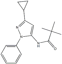 N1-(3-cyclopropyl-1-phenyl-1H-pyrazol-5-yl)-2,2-dimethylpropanamide 结构式