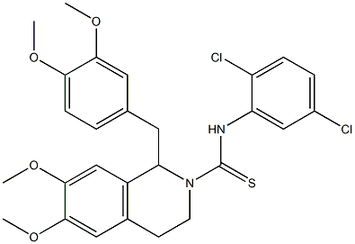 N2-(2,5-dichlorophenyl)-1-(3,4-dimethoxybenzyl)-6,7-dimethoxy-1,2,3,4-tetrahydroisoquinoline-2-carbothioamide 结构式