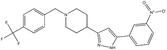 4-[5-(3-nitrophenyl)-1H-pyrazol-3-yl]-1-[4-(trifluoromethyl)benzyl]piperidine 结构式