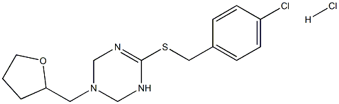 6-[(4-chlorobenzyl)thio]-3-(tetrahydrofuran-2-ylmethyl)-1,2,3,4-tetrahydro-1,3,5-triazine hydrochloride|