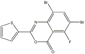 6,8-dibromo-5-fluoro-2-(2-thienyl)-4H-3,1-benzoxazin-4-one Structure