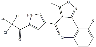 2,2,2-trichloro-1-(4-{[3-(2,6-dichlorophenyl)-5-methyl-4-isoxazolyl]carbonyl}-1H-pyrrol-2-yl)-1-ethanone 结构式