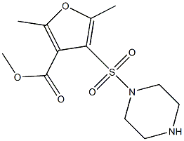 methyl 2,5-dimethyl-4-(piperazin-1-ylsulfonyl)-3-furoate Structure