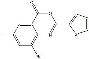 8-bromo-6-methyl-2-(2-thienyl)-4H-3,1-benzoxazin-4-one Structure