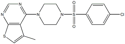 4-{4-[(4-chlorophenyl)sulfonyl]piperazino}-5-methylthieno[2,3-d]pyrimidine Structure