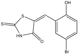 5-(5-bromo-2-hydroxybenzylidene)-2-thioxo-1,3-thiazolan-4-one Structure