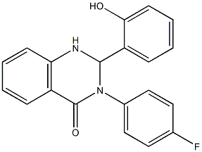 3-(4-fluorophenyl)-2-(2-hydroxyphenyl)-1,2,3,4-tetrahydroquinazolin-4-one Struktur