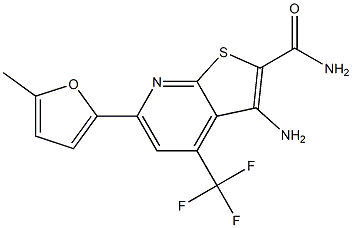 3-amino-6-(5-methyl-2-furyl)-4-(trifluoromethyl)thieno[2,3-b]pyridine-2-carboxamide Structure