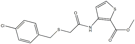 methyl 3-({2-[(4-chlorobenzyl)thio]acetyl}amino)thiophene-2-carboxylate Structure