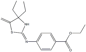 ethyl 4-[(4,4-diethyl-5-methylidene-1,3-thiazolan-2-yliden)amino]benzoate Structure