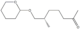 (6S)-6-methyl-7-(tetrahydro-2H-pyran-2-yloxy)heptan-2-one,,结构式