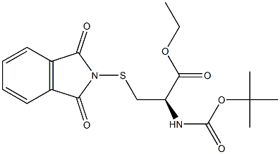 (R)-ethyl 2-(tert-butoxycarbonylamino)-3-(1,3-dioxoisoindolin-2-ylthio)propanoate Struktur