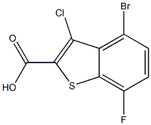 4-bromo-3-chloro-7-fluorobenzo[b]thiophene-2-carboxylic acid Struktur