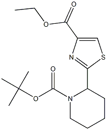 ethyl 2-(1-(tert-butoxycarbonyl)piperidin-2-yl)thiazole-4-carboxylate,,结构式