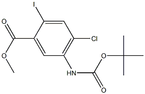 methyl 5-(tert-butoxycarbonylamino)-4-chloro-2-iodobenzoate,,结构式