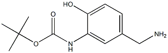 tert-butyl 5-(aminomethyl)-2-hydroxyphenylcarbamate 化学構造式