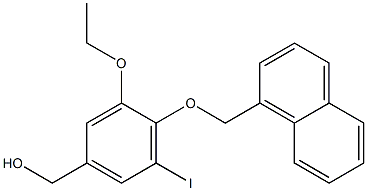 [3-ethoxy-5-iodo-4-(naphthalen-1-ylmethoxy)phenyl]methanol Struktur