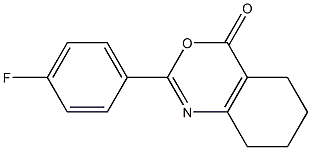 2-(4-fluorophenyl)-5,6,7,8-tetrahydrobenzo[d][1,3]oxazin-4-one Struktur