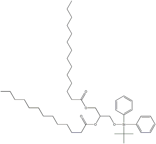 3-(tert-butyldiphenylsilyloxy)-2-(tridecanoyloxy)propyl tetradecanoate Struktur