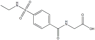 ({4-[(ethylamino)sulfonyl]benzoyl}amino)acetic acid 化学構造式