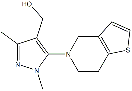 (1,3-dimethyl-5-{4H,5H,6H,7H-thieno[3,2-c]pyridin-5-yl}-1H-pyrazol-4-yl)methanol 化学構造式