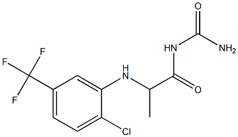 (2-{[2-chloro-5-(trifluoromethyl)phenyl]amino}propanoyl)urea 化学構造式