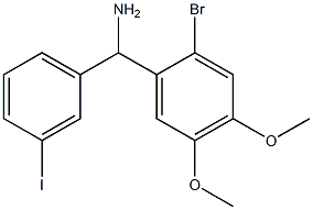 (2-bromo-4,5-dimethoxyphenyl)(3-iodophenyl)methanamine 化学構造式