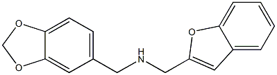 (2H-1,3-benzodioxol-5-ylmethyl)(1-benzofuran-2-ylmethyl)amine,,结构式