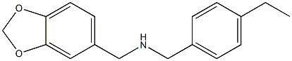 (2H-1,3-benzodioxol-5-ylmethyl)[(4-ethylphenyl)methyl]amine Structure