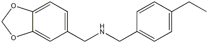 (2H-1,3-benzodioxol-5-ylmethyl)[(4-ethylphenyl)methyl]amine 结构式