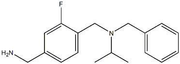 (4-{[benzyl(propan-2-yl)amino]methyl}-3-fluorophenyl)methanamine Struktur