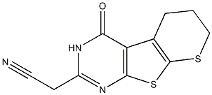 (4-oxo-3,4,6,7-tetrahydro-5H-thiopyrano[3',2':4,5]thieno[2,3-d]pyrimidin-2-yl)acetonitrile Struktur