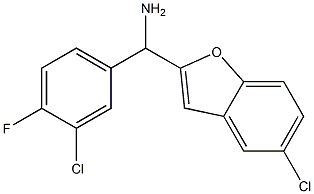 (5-chloro-1-benzofuran-2-yl)(3-chloro-4-fluorophenyl)methanamine 化学構造式