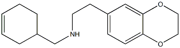 (cyclohex-3-en-1-ylmethyl)[2-(2,3-dihydro-1,4-benzodioxin-6-yl)ethyl]amine,,结构式