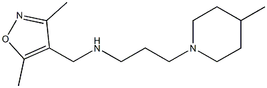 [(3,5-dimethyl-1,2-oxazol-4-yl)methyl][3-(4-methylpiperidin-1-yl)propyl]amine 化学構造式
